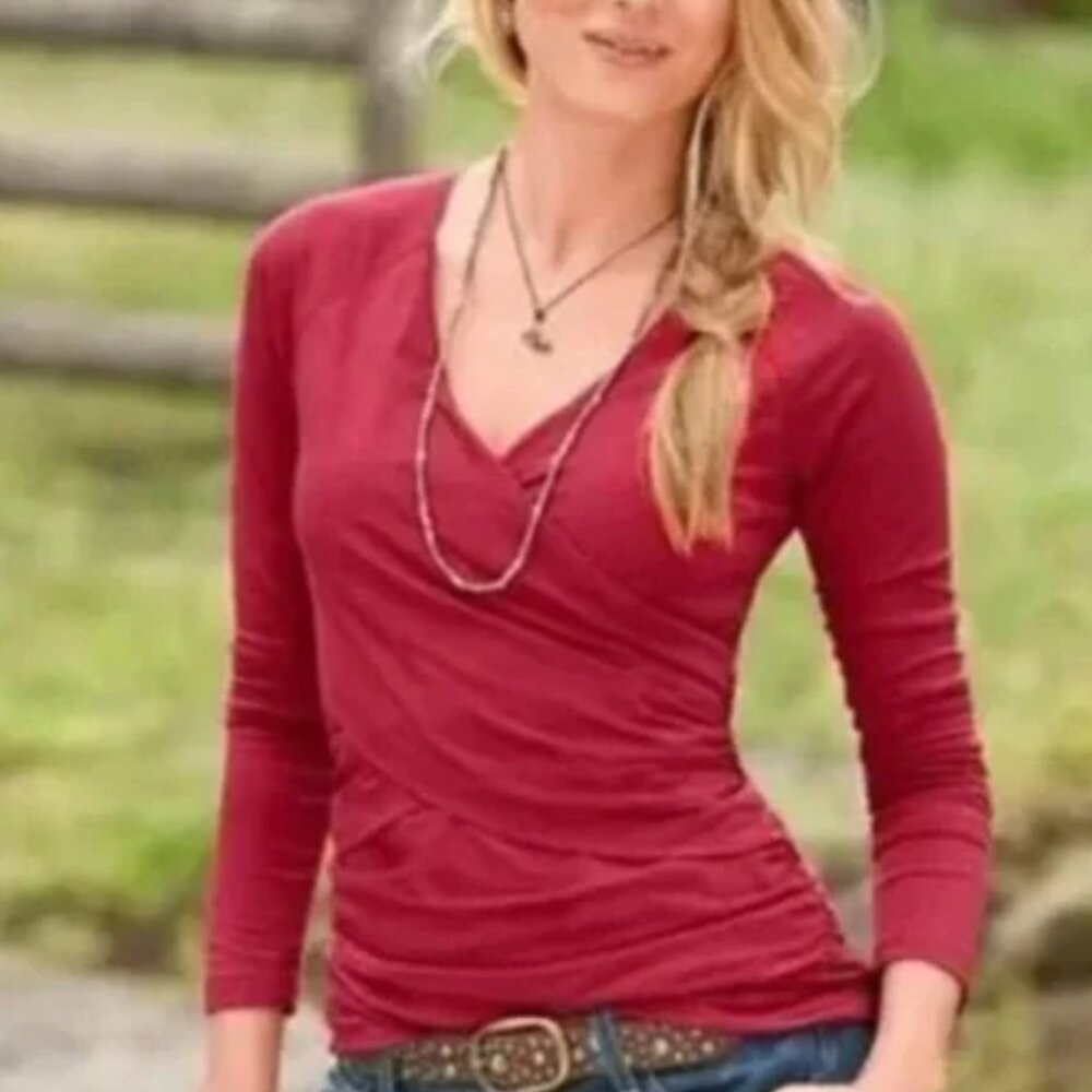 Sundance Vanessa Wrap Top in Dusky Rose S